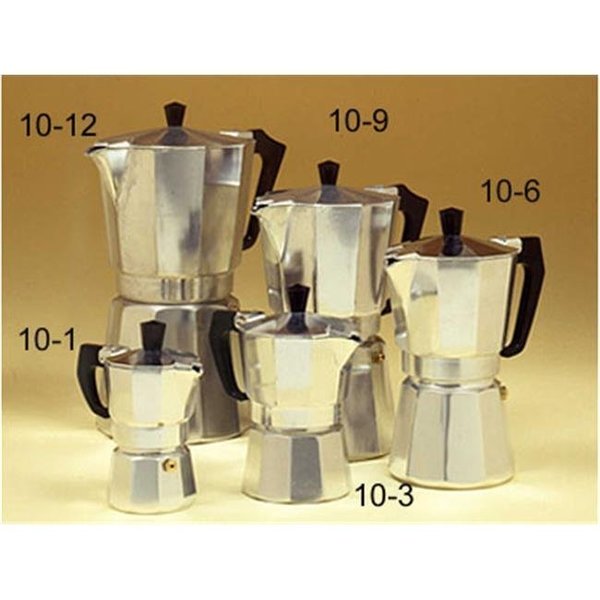 European Gift ALUMINUM STOVE TOP 6-CUP 10-6 Espresso Maker 44475